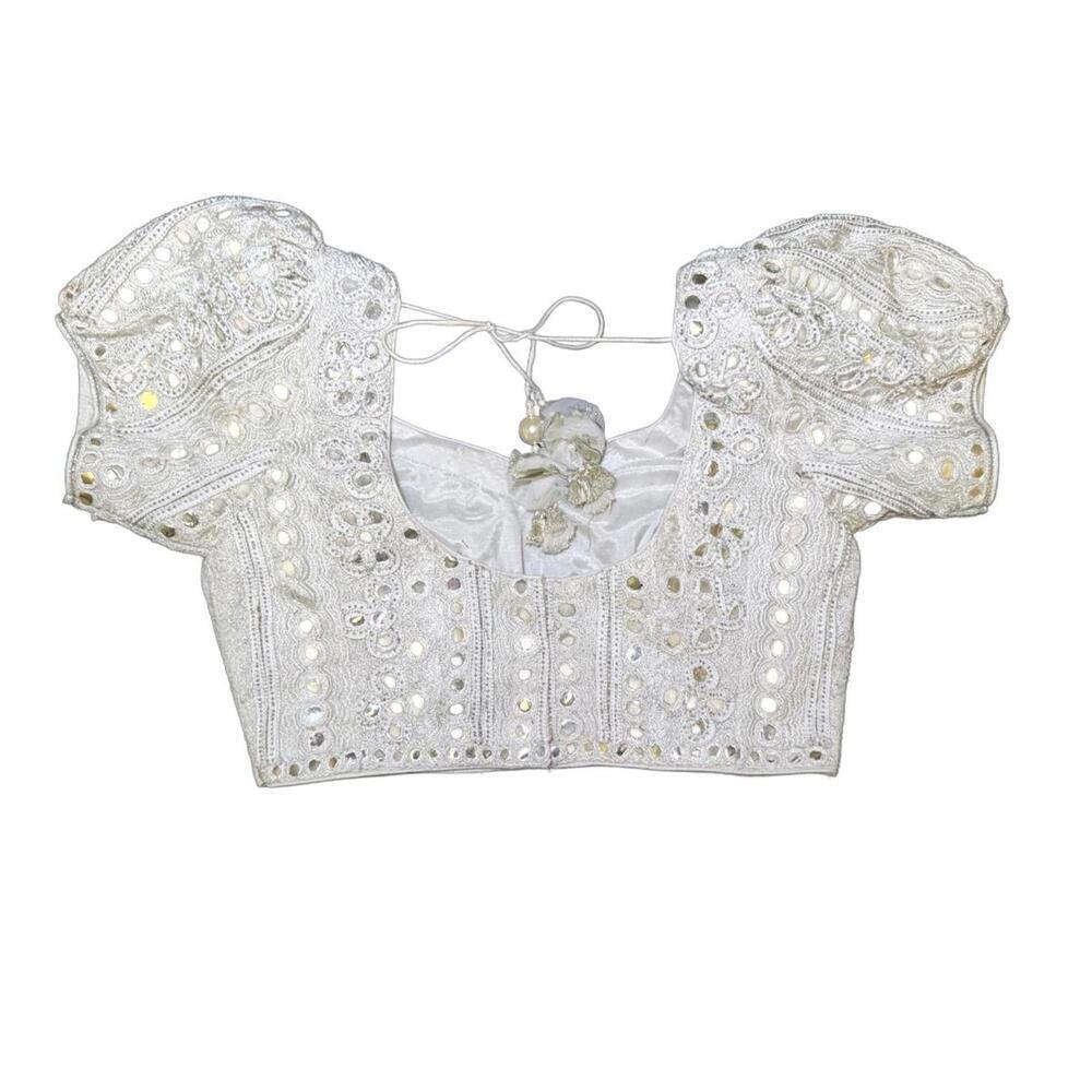 Nazila Couture Mirror Work Embroidered Choli, Size M